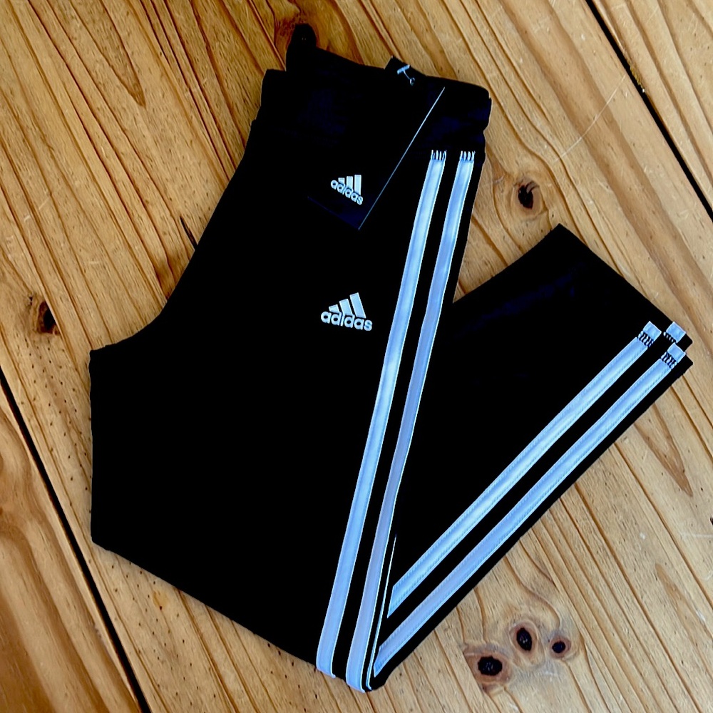 Adidas Black and White Leggings Youth Large NWT Excellent Condition